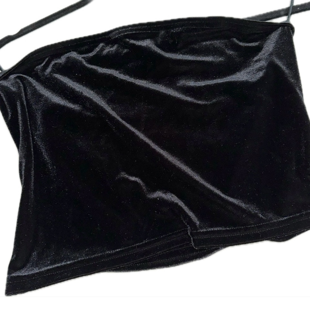 Jacqueline Ferrar Black Velvet Crop Top/Tube top